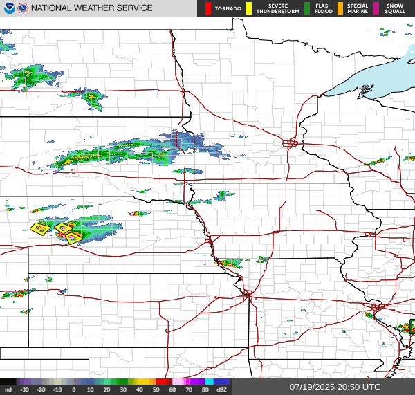 Weather radar map